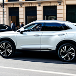 지리 Xingyue와 폭스바겐 티록 비교 - Geely Xingyue - Modern Urban Scene**

"A stylish Geely Xingyue SUV Coupé parked in a modern European...
